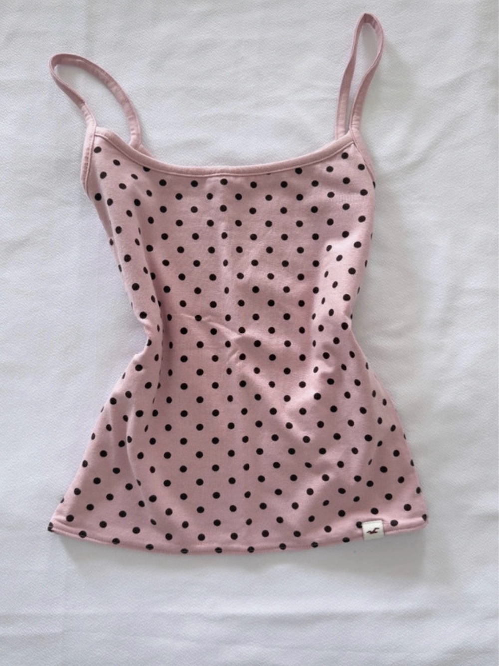 Hollister Pink Polka Dot Cami Tank Top Fitted